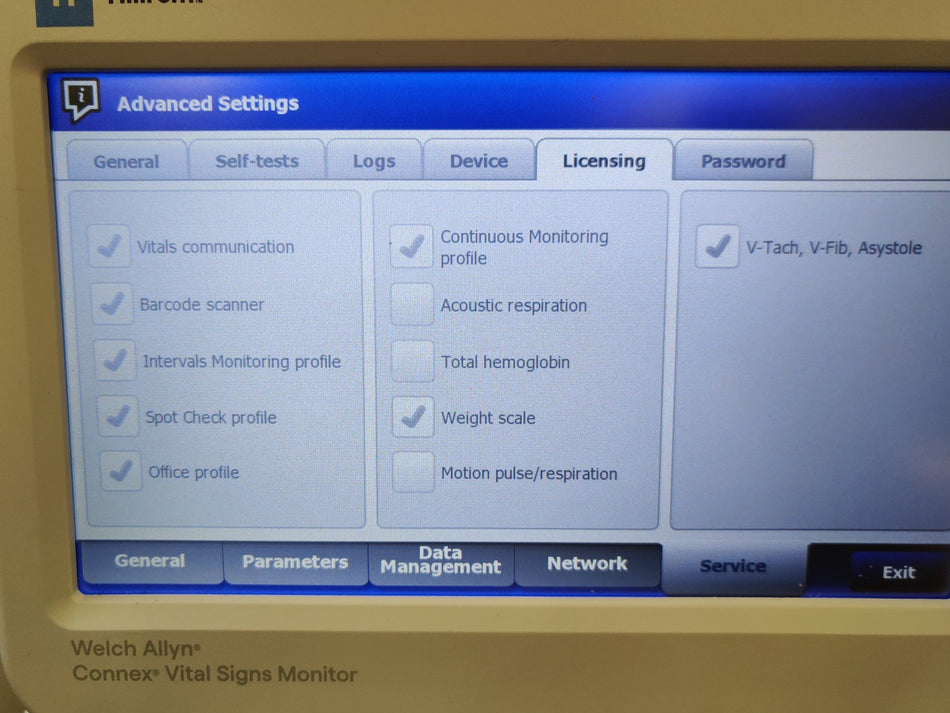 Welch Allyn Connex 6800 Wifi Vital Signs Monitor 68NXTX Nellcor SpO2, & Stand 20