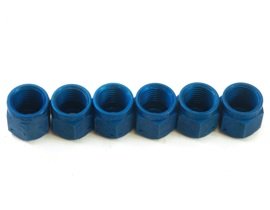 10X Blue Anodized Flared 1/4" Tube Nut Fitting Adapter -4 AN Female Thread
