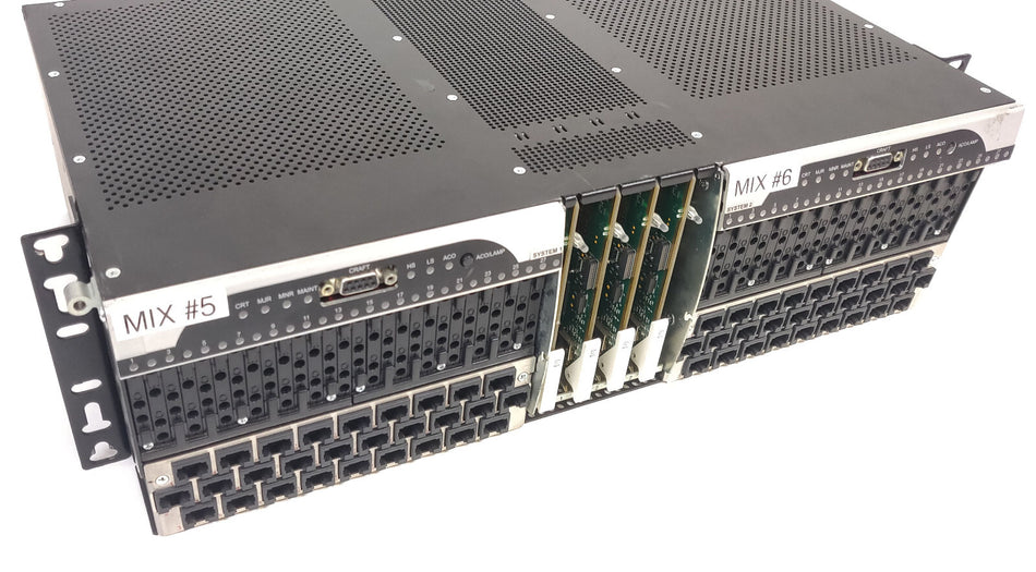 TELECT 747-0000-2448 MIX 56 Network Multiplexer CKT Panel w 4 747-1001-2448 Card