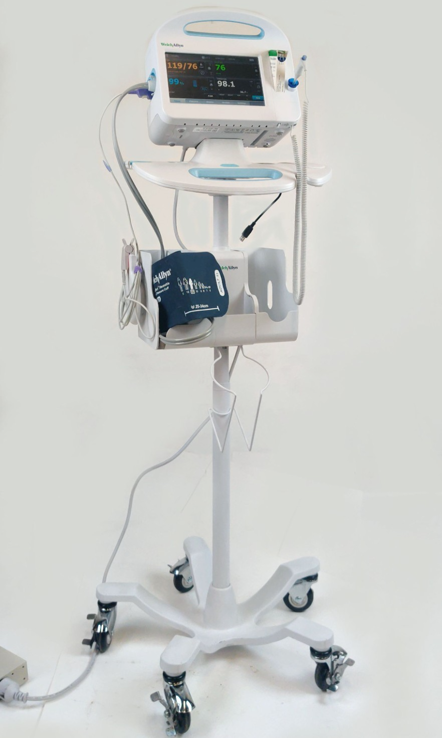 Welch Allyn Connex 6000 Vital Signs Monitor 64NTXX Nellcor NIBP SPO2 Cuff Stand