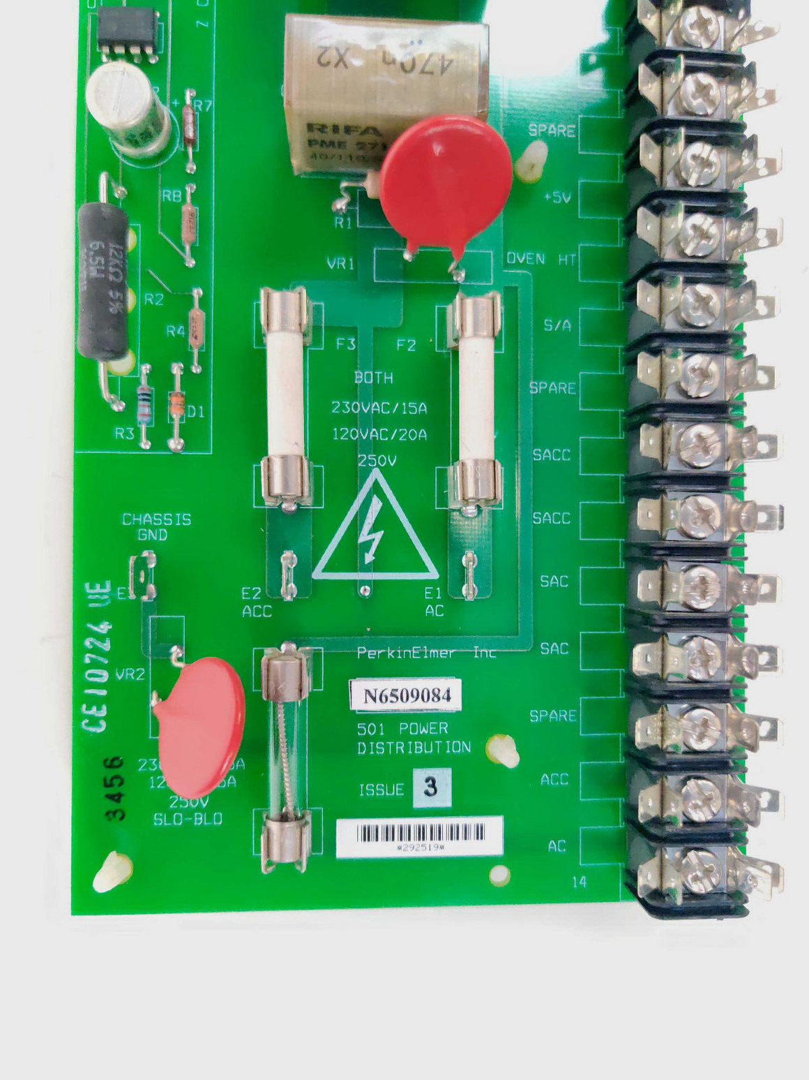 PerkinElmer Clarus 400 GC N6509084 N650-9084 501 Power Distribution Board Iss A