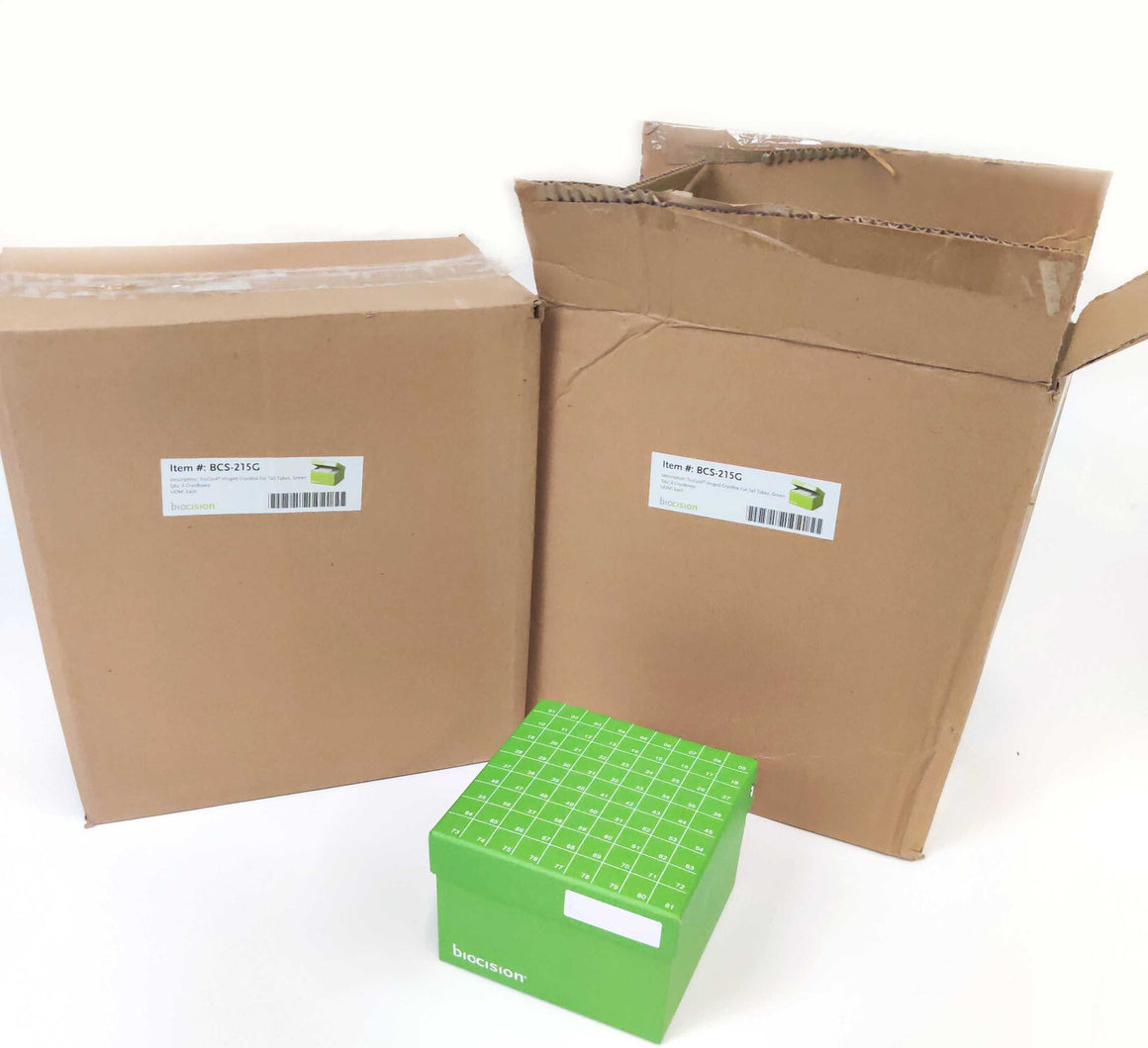 BioCision BCS-215G Hinged CryoBox Freezer Green 3.5inch 5ml 9x9 Array. 12 Boxes