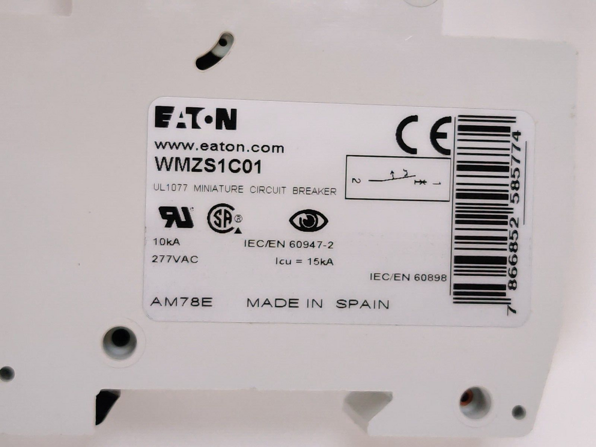 Lot of 30 Eaton C1 WMZS1C01 Miniature Circuit Breaker 1 Pole, 277VAC 48VDC 1A