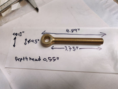 1/2"- 20 TPI 3.75" L Adjusting Thread Eye Bolt. Mvehicles. Zinc Plated. LOT OF 6