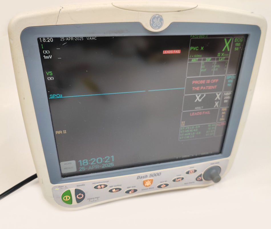 GE Dash 5000 Patient Monitor, Massimo SPo2. Monitor Only.