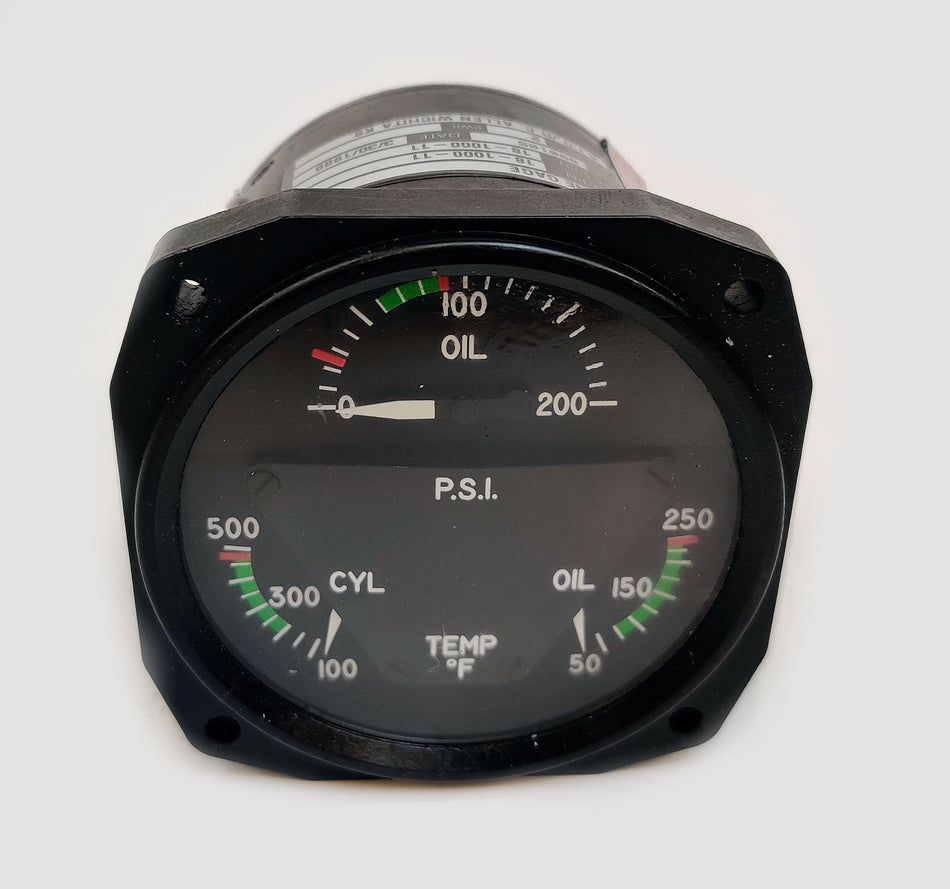 RC Allen Engine Gauge 18-1000-11 28VDC Oil Pressure/Temp/Cyl Temp