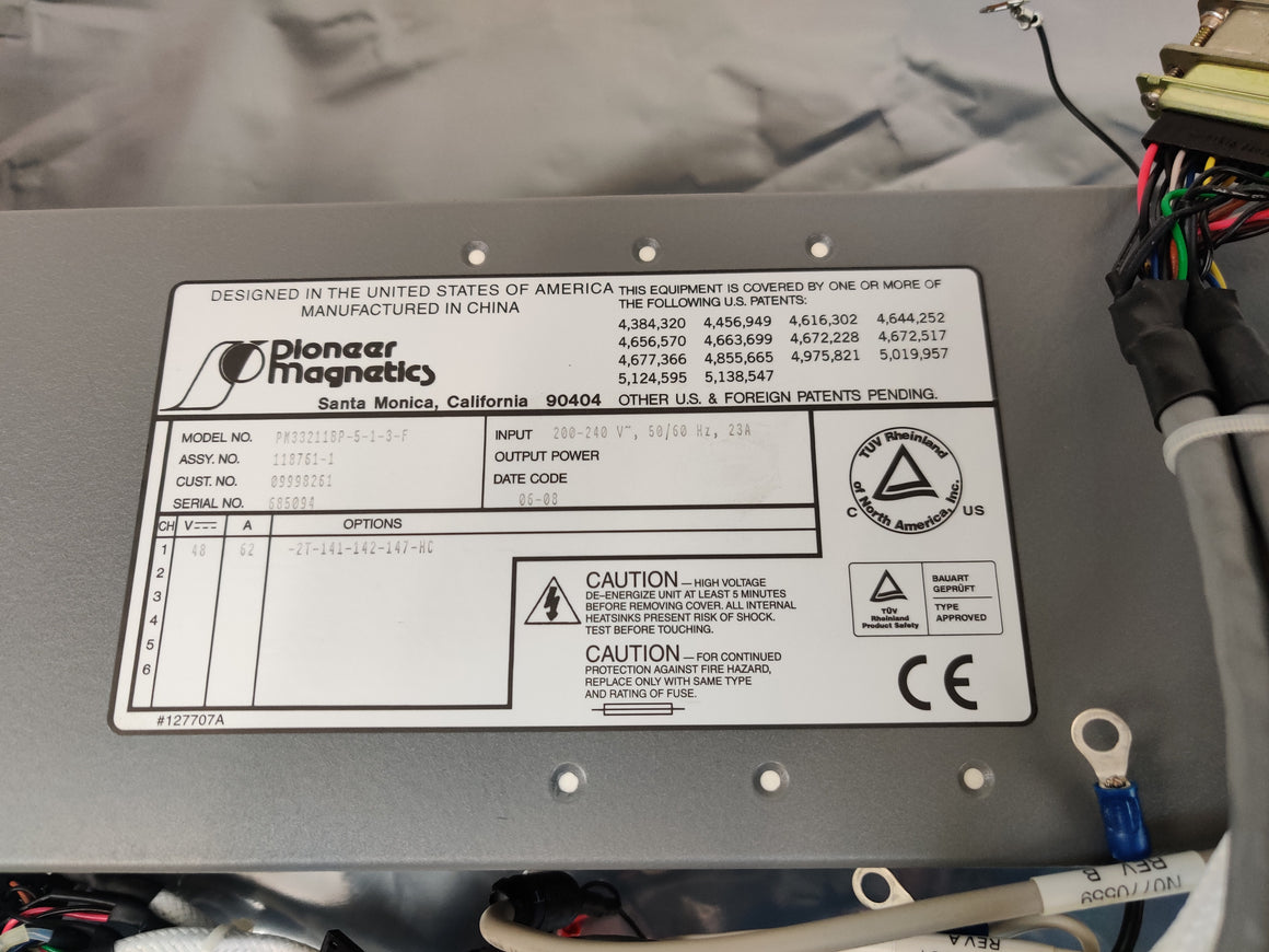 Pioneer Magnetics 3000W Power Supply 48V 62 PM33211BP-5-1-3-F PerkinElmer Optima