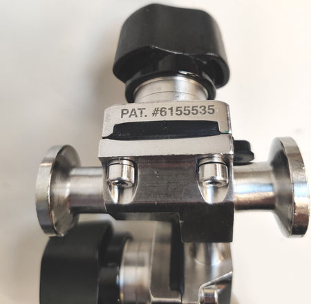 Aquasyn 3-Way 316L SS Sanitary Valve 1/2" 3/8" 2x1/4" Clamps Fittings LOT OF 4