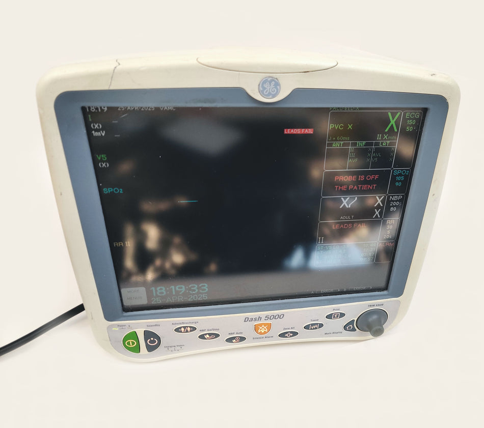 GE Dash 5000 Patient Monitor, Massimo SPo2. Monitor Only.