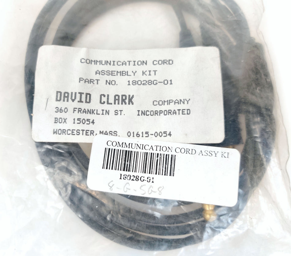 David Clark 18028G-01 Communication Cord Kit for H10-10 / 30 /40 Avionics