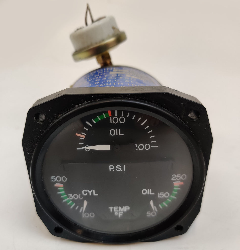 RC Allen Tri-Engine Gauge 28V Oil Press, CYL Temp, Oil Temp Aircraft 18-1000-11
