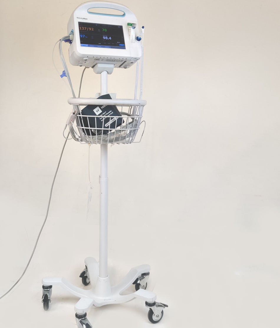 Welch Allyn Connex 6000 Vital Signs Monitor 64NTXX, NIBP, SPO2, Cuff & Basket