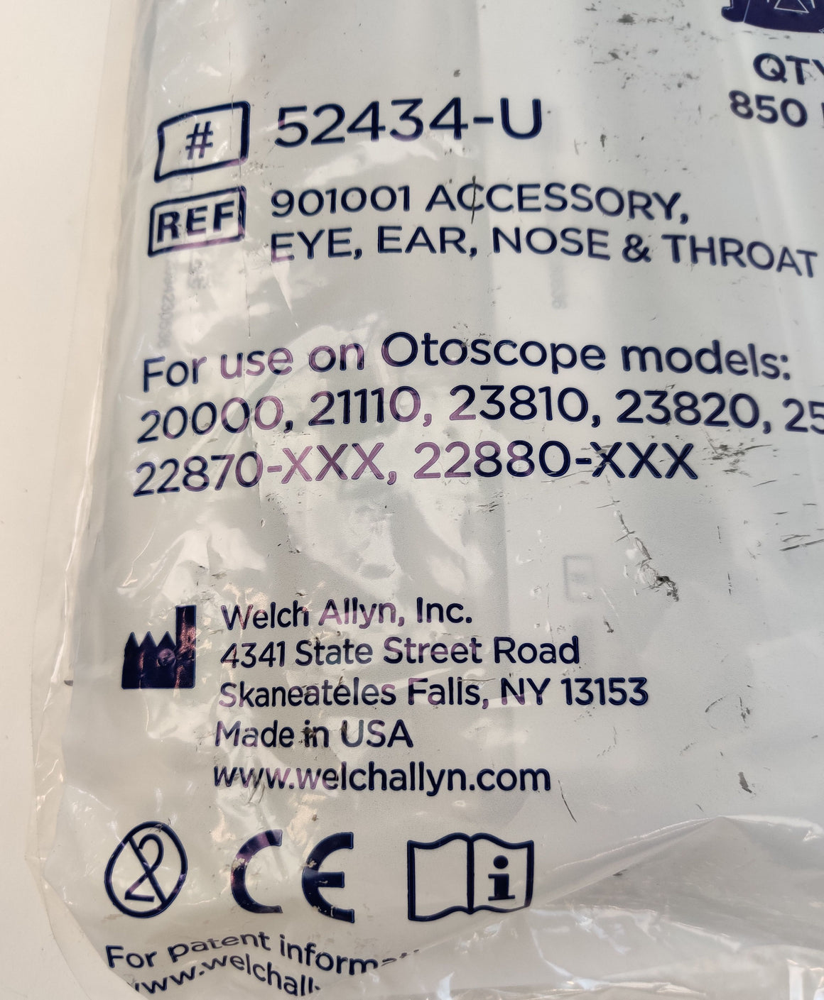 Welch Allyn 901001 KleenSpec Otoscope Ear Specula 52434-U 4.5mm Box of 850