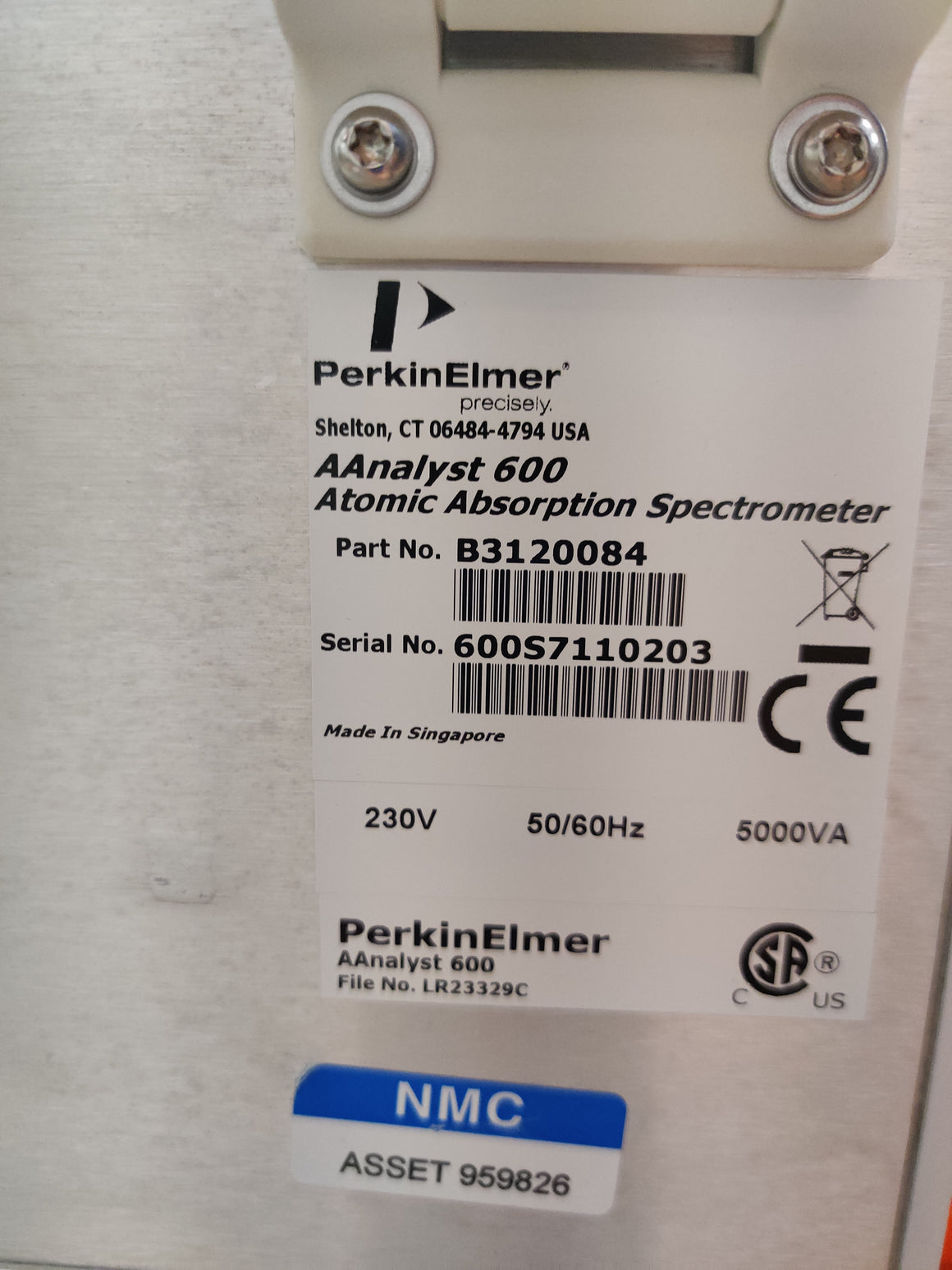 PerkinElmer AAnalyst 600 Atomic Absorption