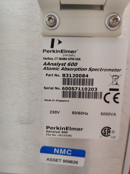 PerkinElmer AAnalyst 600 Atomic Absorption