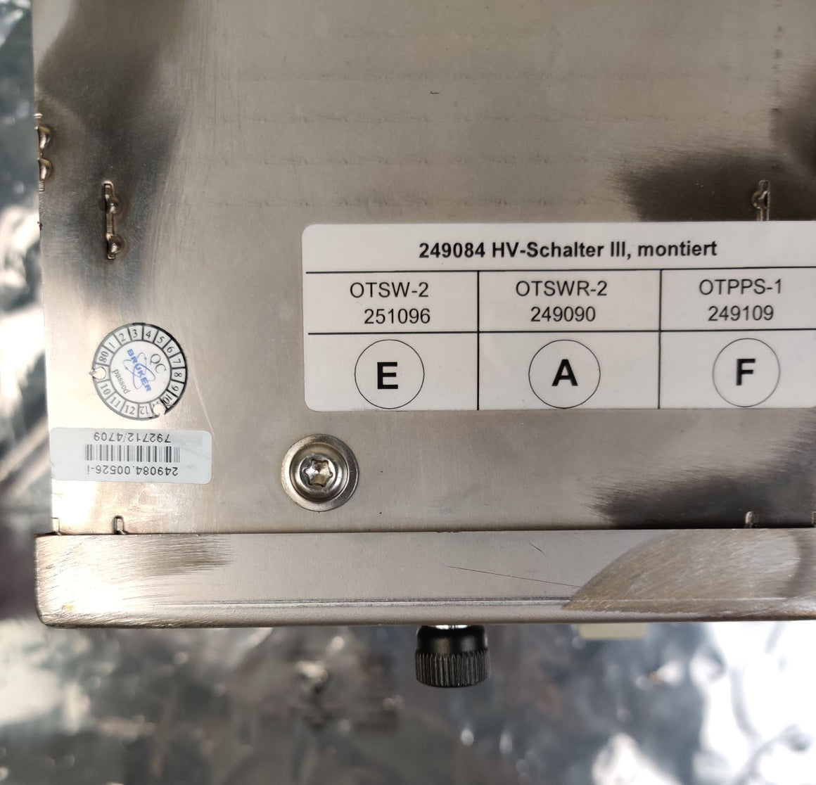Bruker micrOTOF-Q ms #249084 High Voltage Module Quadrupole 249084.00526-I