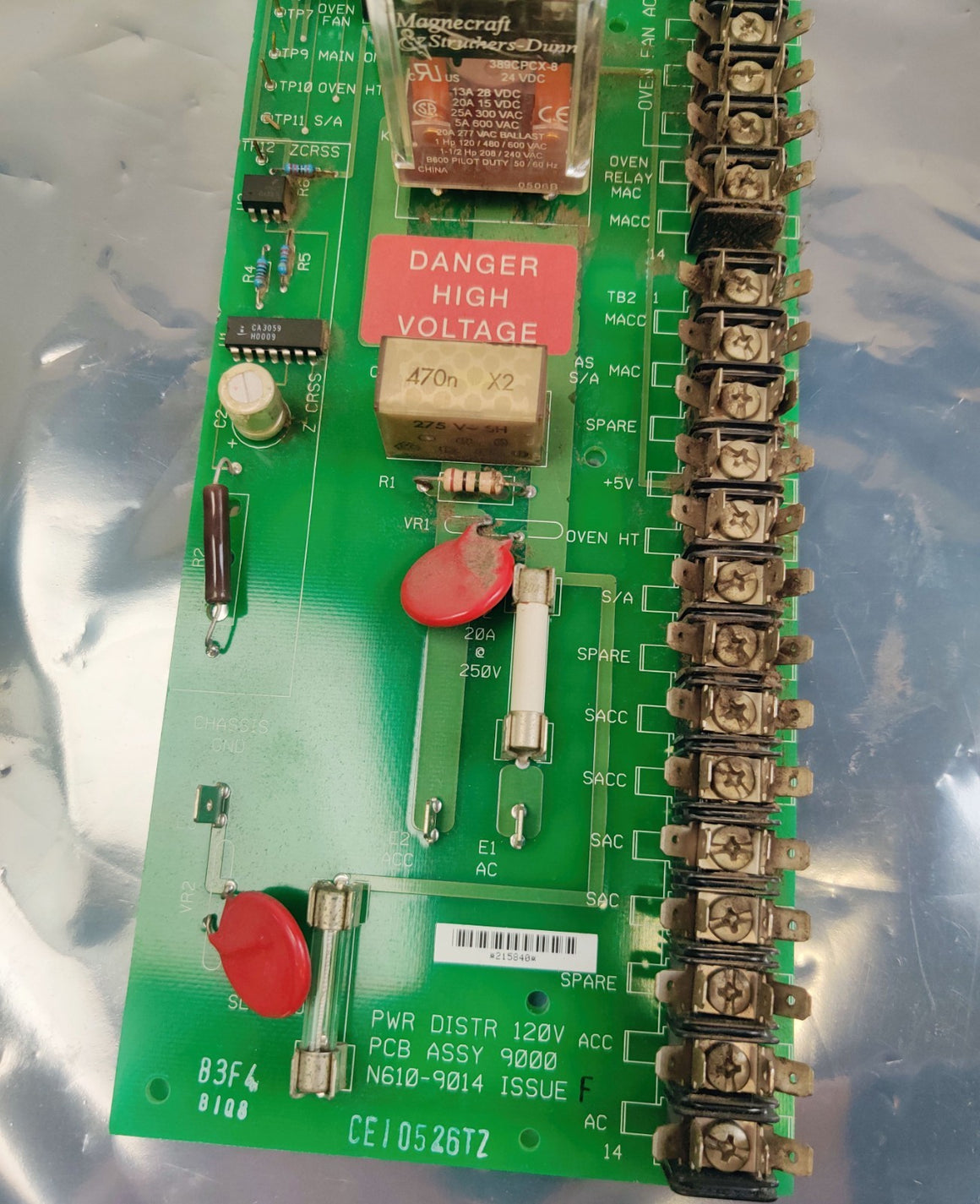 PerkinElmer N610-9014 Power Distribution PCB 9000 120V rev F Clarus GC - 