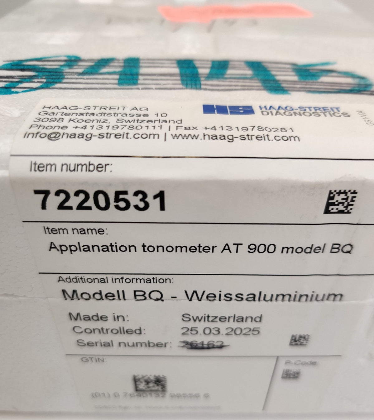 Haag Streit AT 900 Tonometer Model BQ with Swing Arm BQ 900 BP 900 Slit Lamps - 