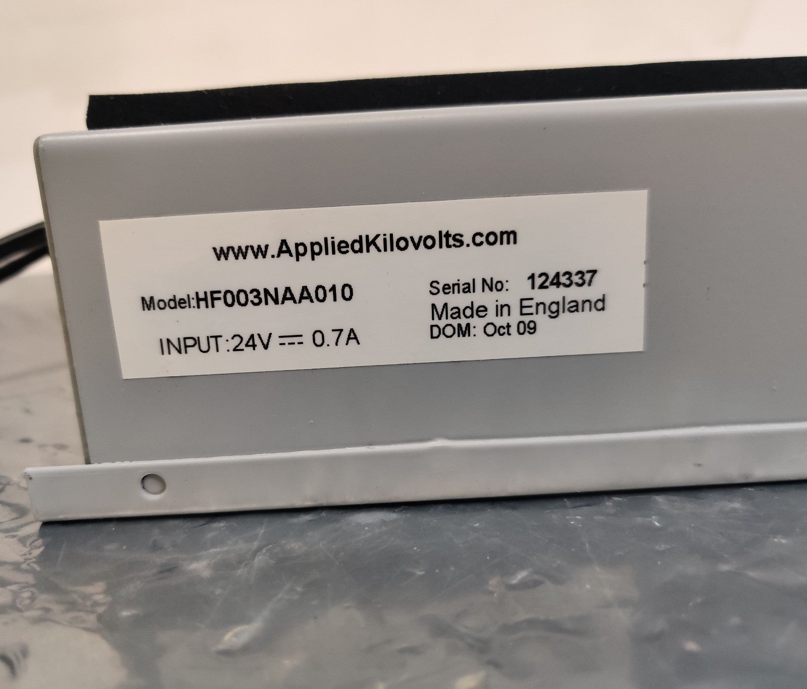 Applied Kilovolts HF003NAA010 High Voltage 3kV Power Supply, Mass Spectrometer - 