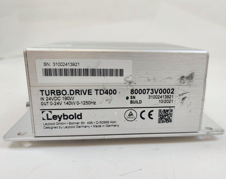Leybold TD400 Turbo Drive Vacuum Pump Controller 800073V0002 w/ Interface Cable