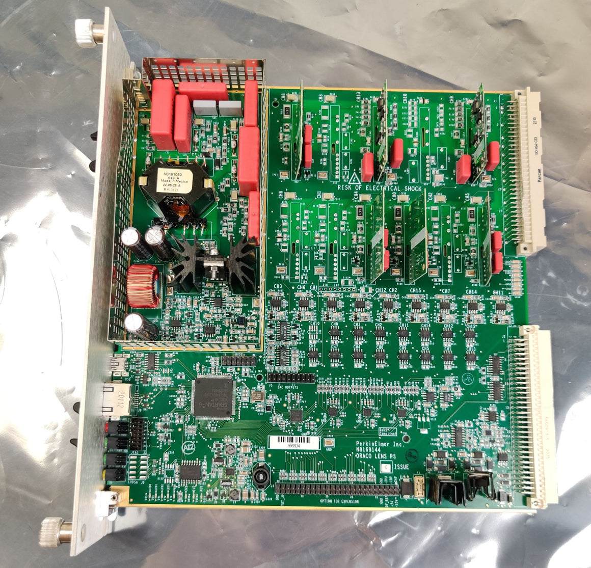 PerkinElmer Nexion GAMA Lens Module N8160335 w N8169144 PCB compare N8150335
