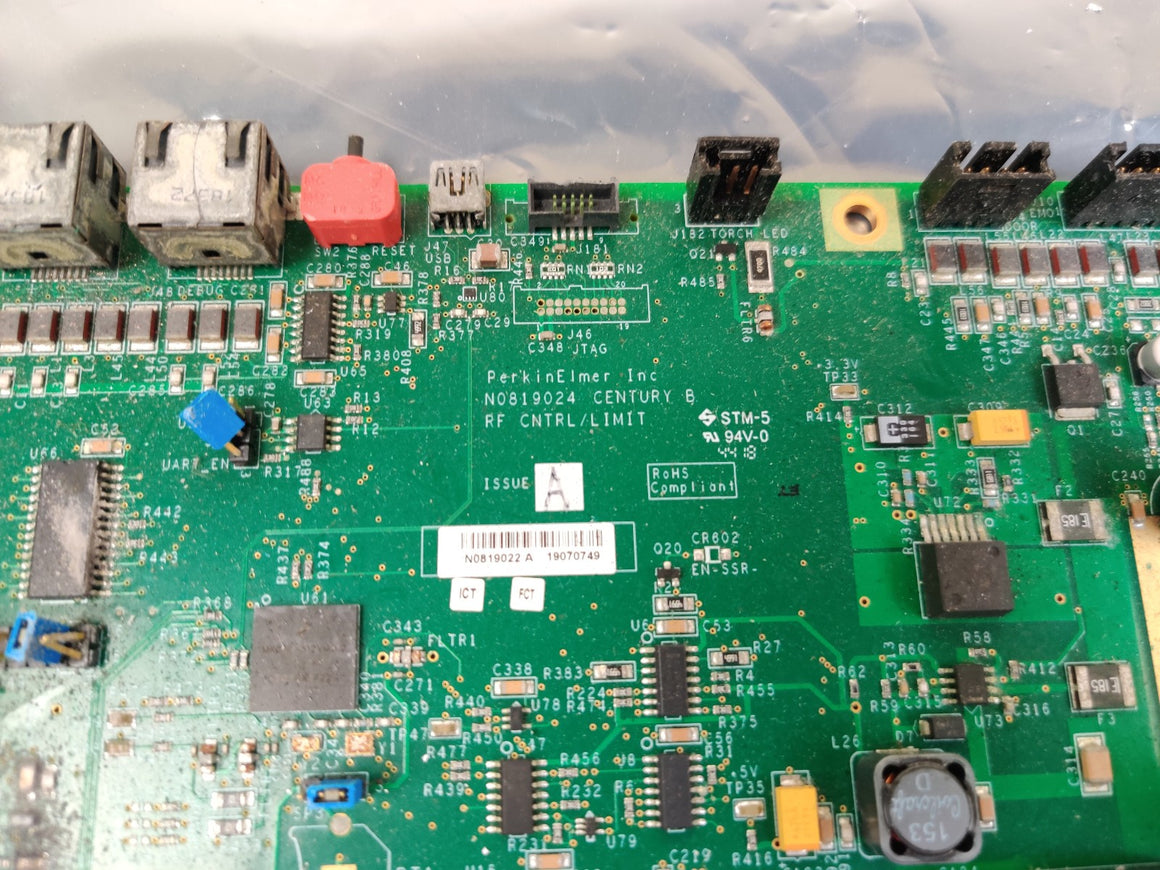 PerkinElmer Optima Avio N0819024 Issue A RF Control/limit PCB, CCD Detector
