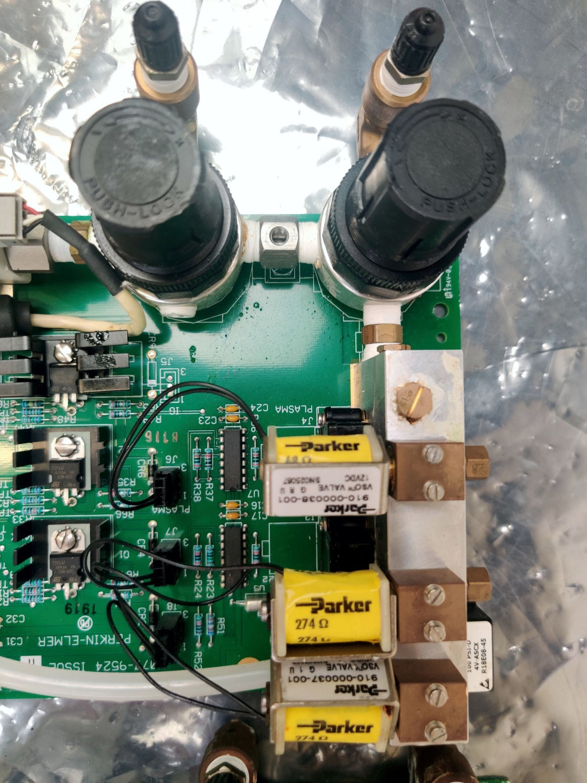PerkinElmer RF Torch Pneumatics N077-9524 issue H w SMC Flow Sensor *Parts - 