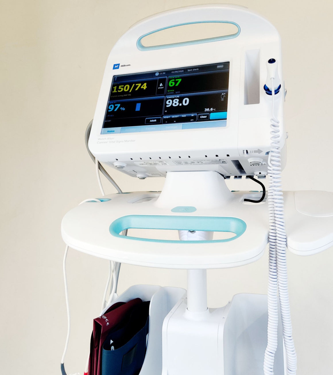 Welch Allyn Connex 6000 Vital Signs Monitor 68MXTX WIFI SpO2 Temp w/ - 