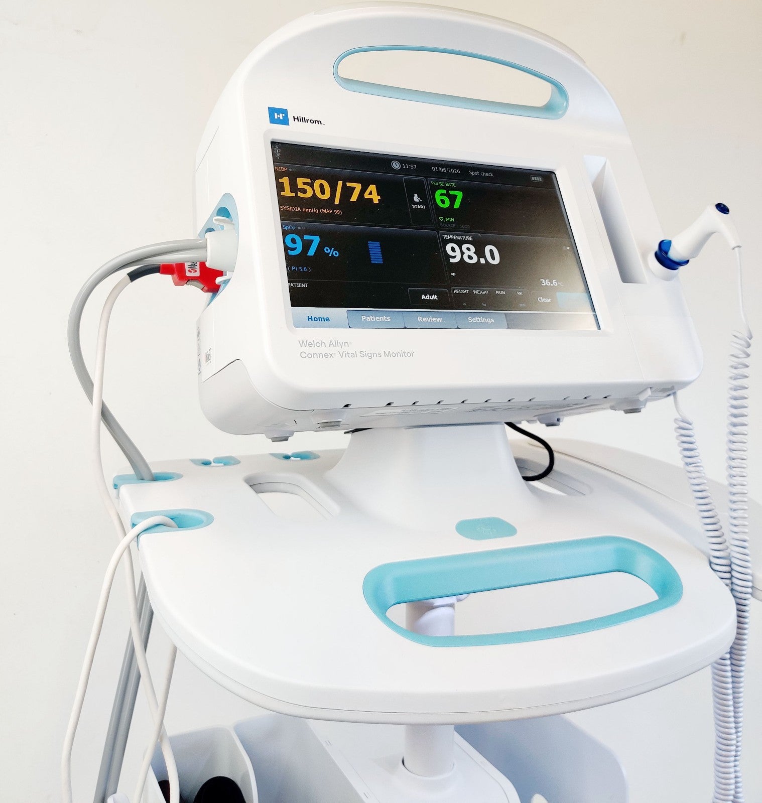 Welch Allyn Connex 6000 Vital Signs Monitor 68MXTX WIFI SpO2 Temp w/ - 