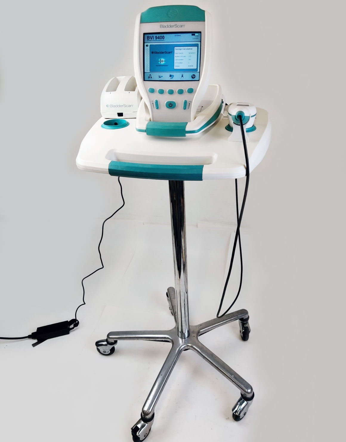 Verathon BVI 9400 Bladder Scanner w 0570-0351 Probe, Charger, Battery, Stand - 