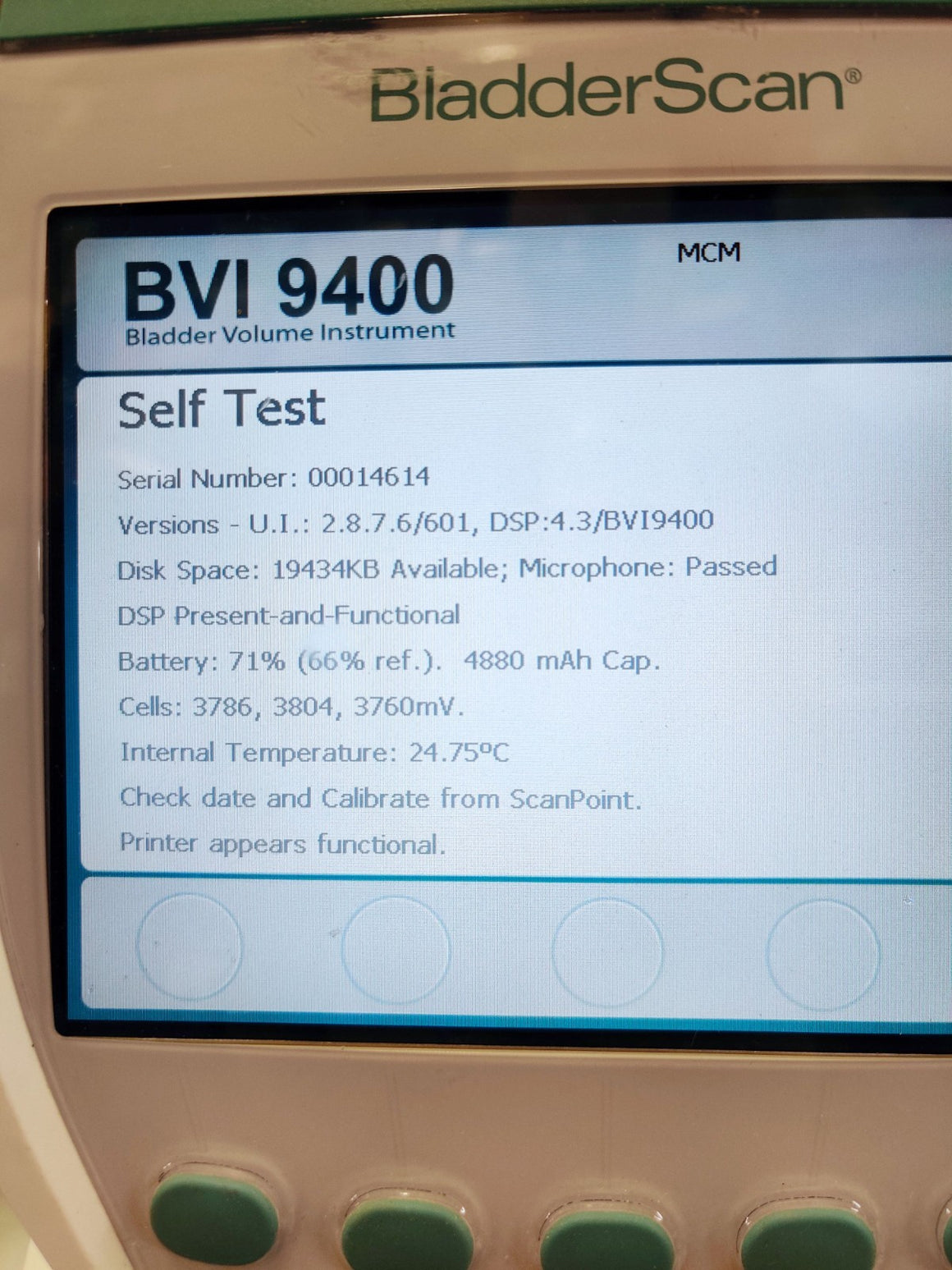 Verathon BVI 9400 Bladder Scanner w 0570-0351 Probe, Charger, Battery, Stand - 