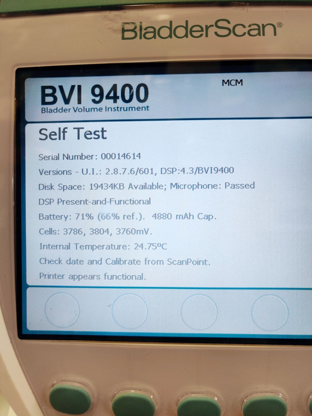 Verathon BVI 9400 Bladder Scanner w 0570-0351 Probe, Charger, Battery, Stand - 
