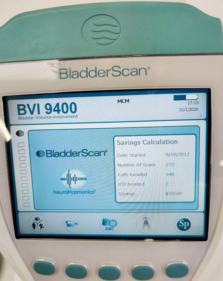 Verathon BVI 9400 Bladder Scanner w 0570-0351 Probe, Charger, Battery, Stand - 