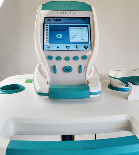 Verathon BVI 9400 Bladder Scanner w 0570-0351 Probe Charger Two Batteries Stand - 