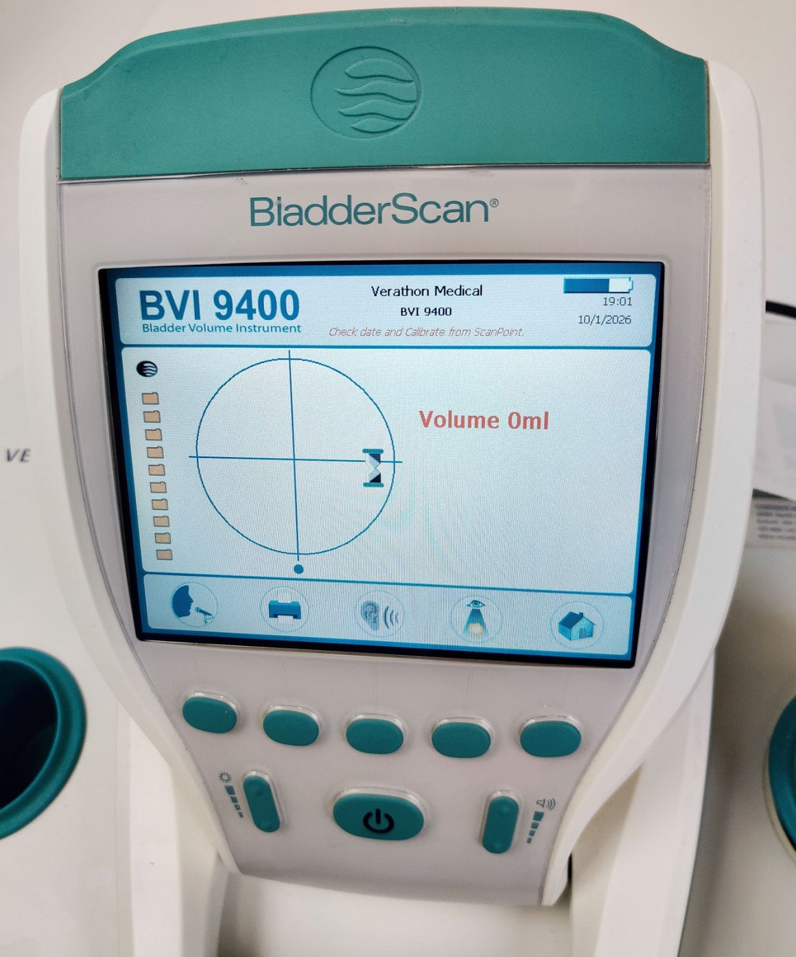Verathon BVI 9400 Bladder Scanner w 0570-0351 Probe Charger Two Batteries Stand - 