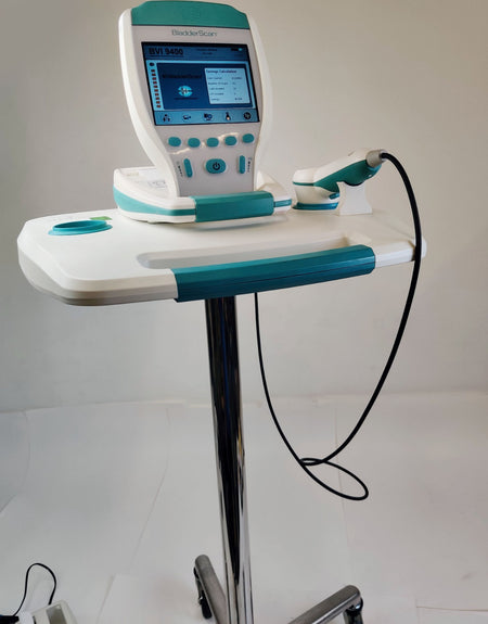 Verathon BVI 9400 Bladder Scanner w 0570-0351 Probe Charger Two Batteries Stand - 