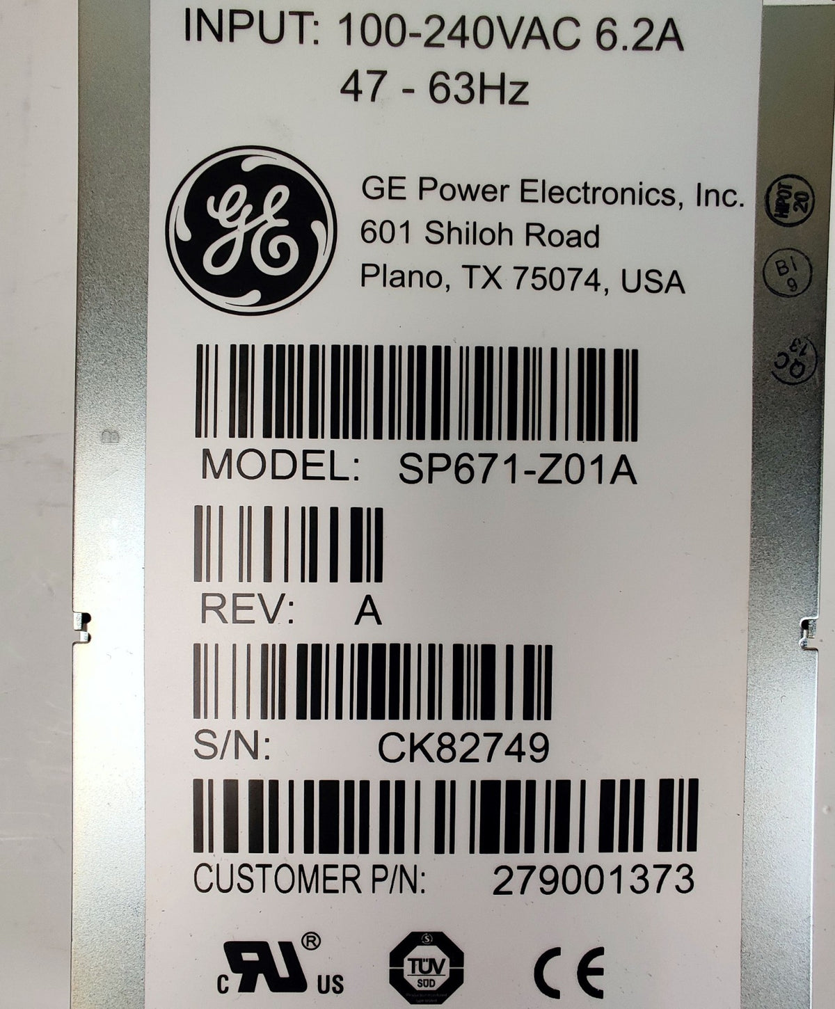 Waters ACQUITY Sample Manager 700002623 GE SP671-Z01A 420W Power Supply Tested - 