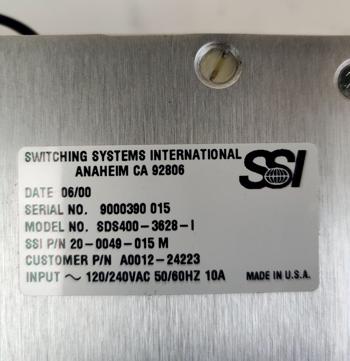 SSI SDS400-3628-I Power Supply A0012-24223 Thermo Finnigan LCQ Deca MS Tested - 