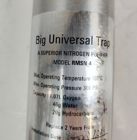 Big Universal Trap Agilent RMSN-4 Superior Nitrogen Purifier 100°C 300 PSI - 