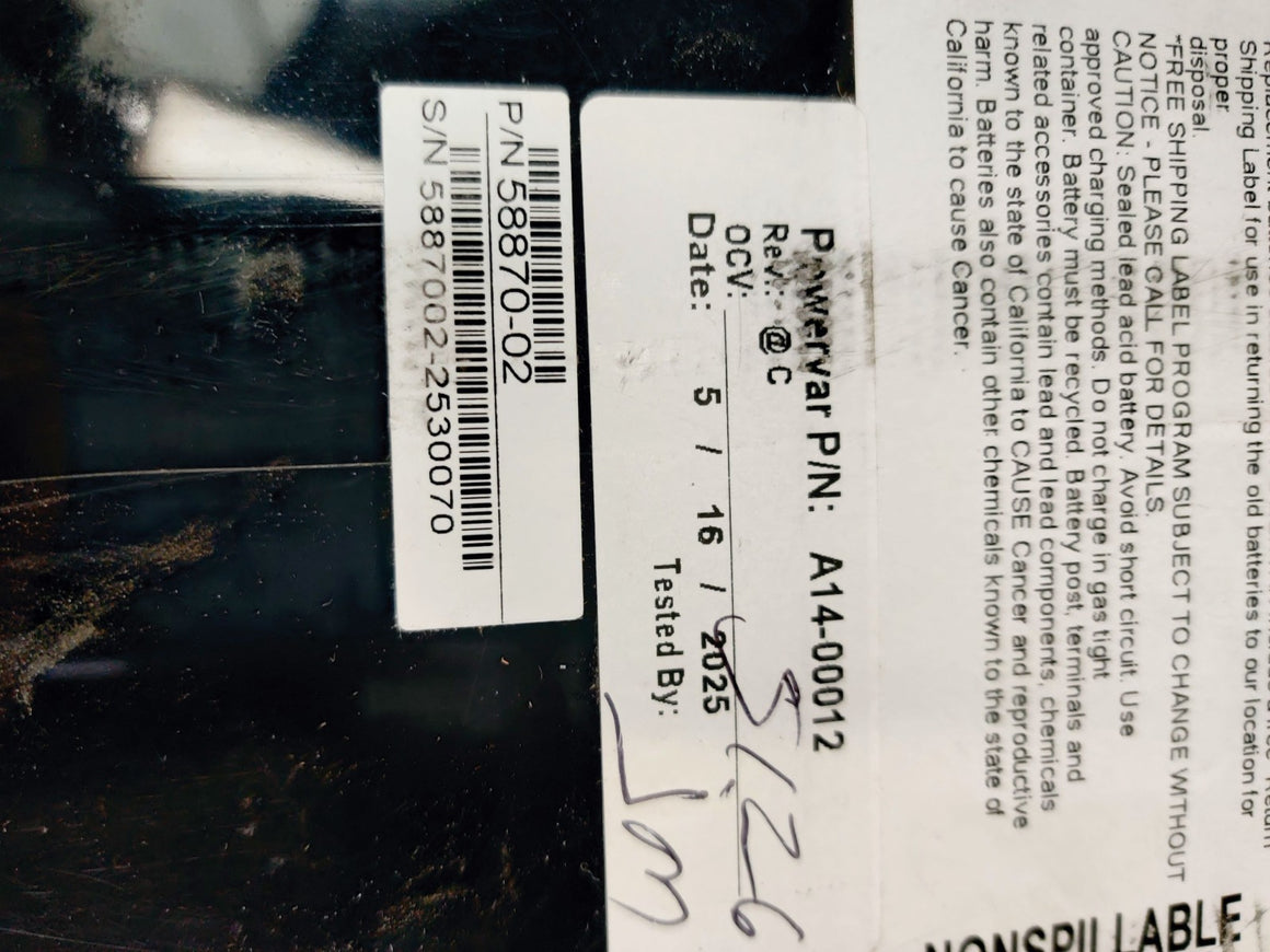 Powervar A14-00012 Battery Replacement 48V 6.0AH for the ABCE1442-12R UPS - 