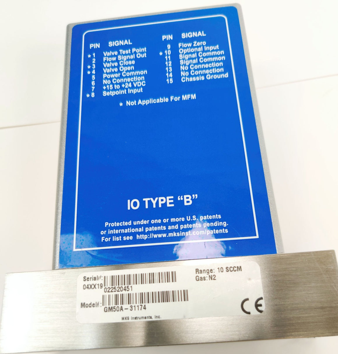 MKS GM50A Mass Flow Controller GM50A-31174, 10 SCCM N2 (Nitrogen)