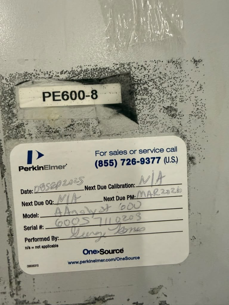 PerkinElmer AAnalyst 600 Atomic Absorption Spectrometer with AS-800 & Chiller - 