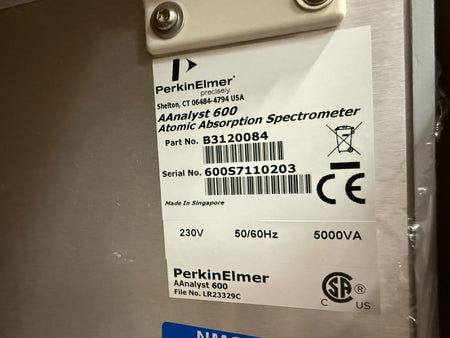 PerkinElmer AAnalyst 600 Atomic Absorption Spectrometer with AS-800 & Chiller - 
