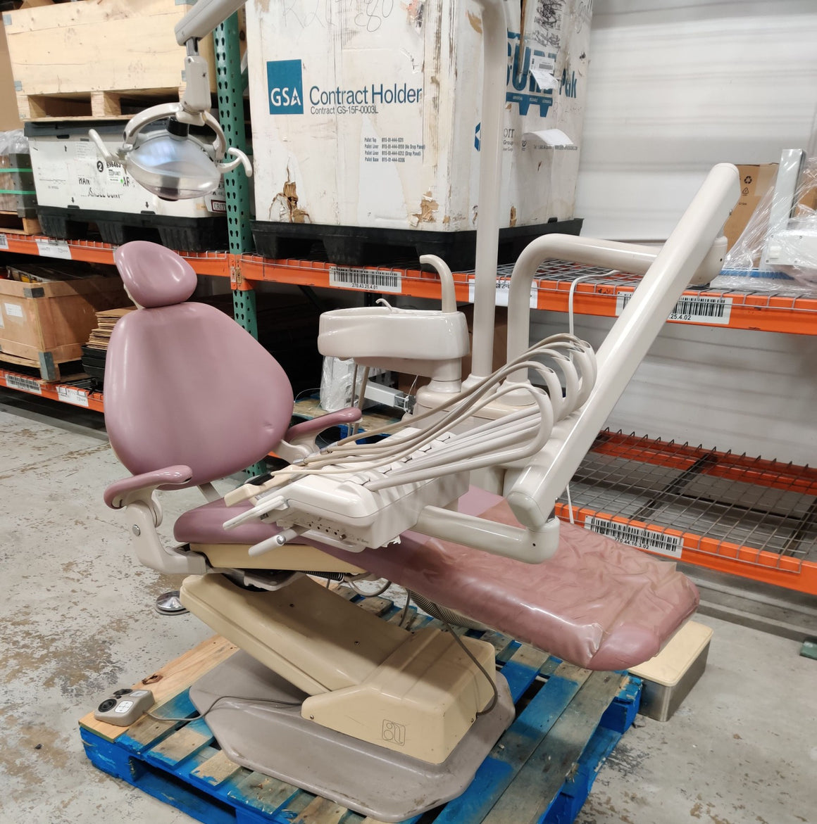A-Dec Cascade 1040 Dental Chair with 6300 Unit Light, Cuspidor & Delivery System - 