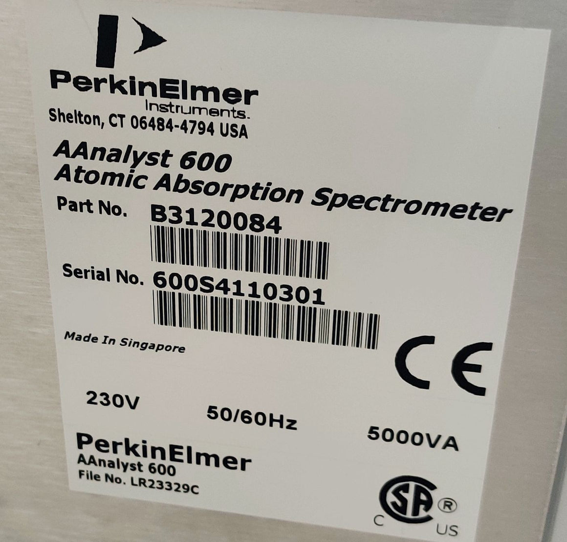 PerkinElmer AAnalyst 600 AA Spectrophotometer AS-800 Autosampler Chiller WinLab