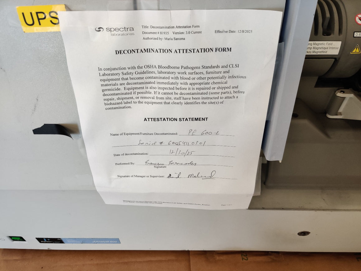 PerkinElmer AAnalyst 600 AA Spectrophotometer AS-800 Autosampler Chiller WinLab