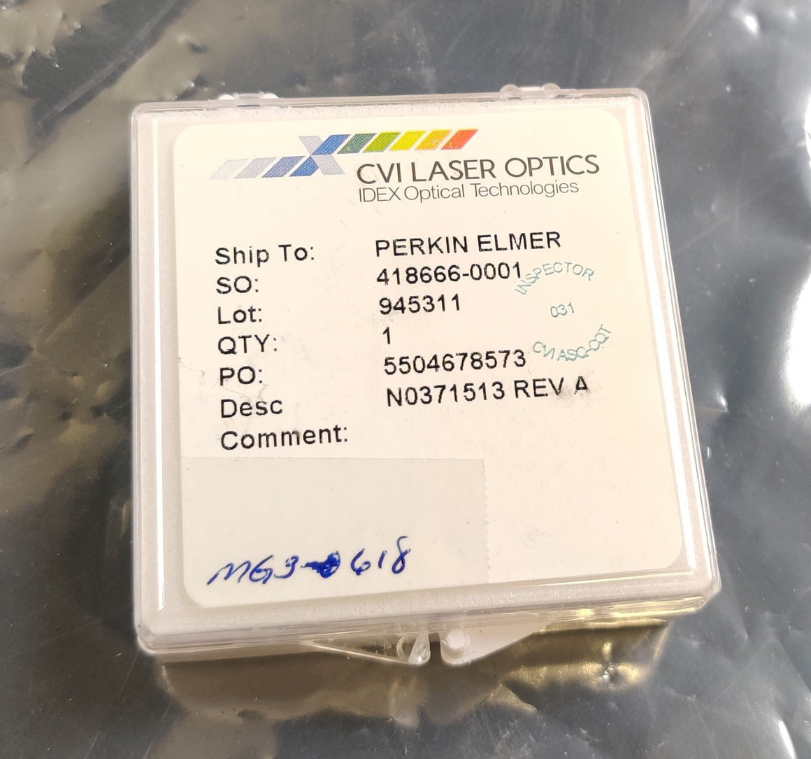 CVI Laser Optic Lens MG3-618 PerkinElmer N0371513 for Spectrophotometers