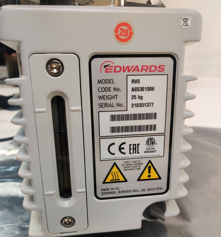 Edwards RV5 Two Stage Rotary Vane Vacuum Pump A65301906A 115/230V w EMF20