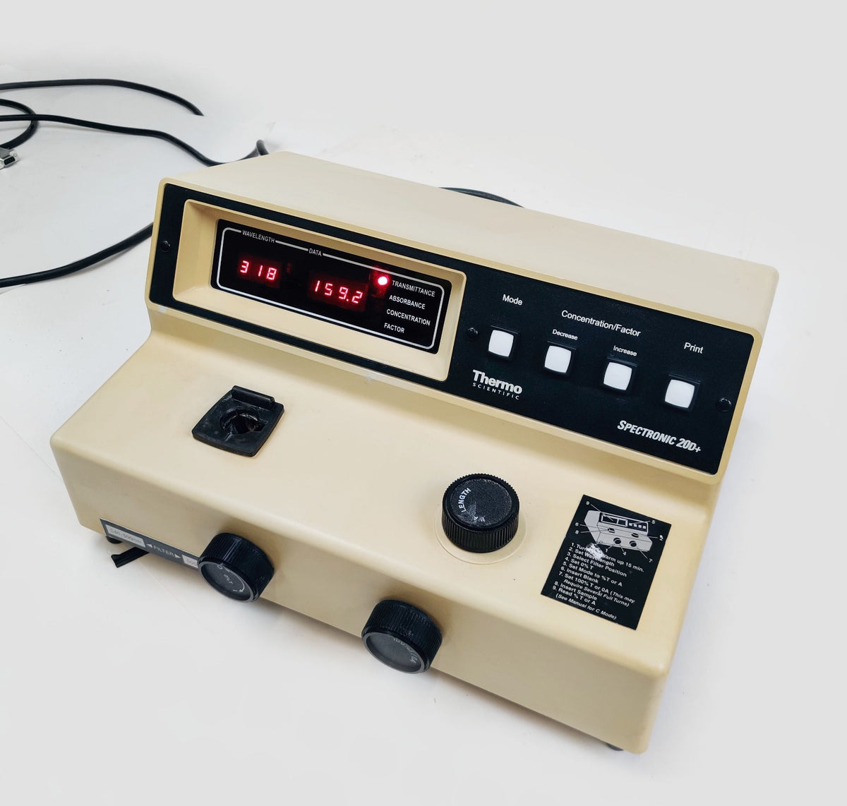 Thermo Scientific Spectronic 20D+ Spectrophotometer 333182 Power Tested - 