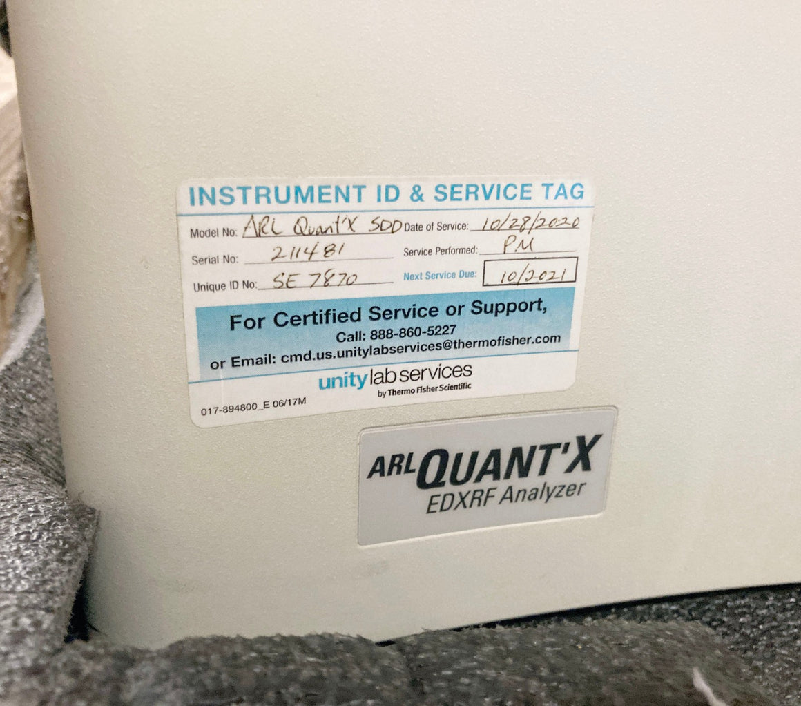 Thermo Scientific ARL QUANT X EDXRF Fluorescence Spectrometer Analyzer